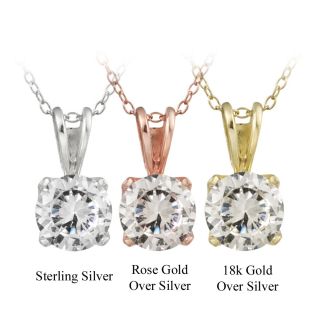Icz Stonez Silver 3 1/2ct TGW Cubic Zirconia Solitaire Necklace Today