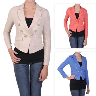 by Hailey Jeans Co. Juniors Cropped Double breasted Fitted Jacket