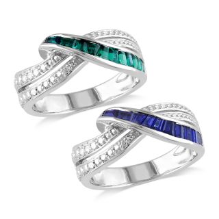 Miadora Sterling Silver Sapphire or Emerald Ring MSRP $139.86 Today