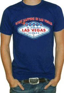 , Stays In Vegas T Shirt (Navy Blue) #143 (XXXX Large): Clothing