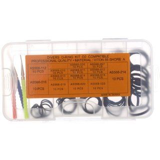 Aqua 140 pieces Viton O Ring Kit with 3 Assorted Brass