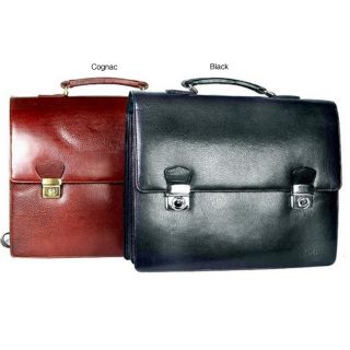 Minalto Flap closure Leather Laptop Briefcase with Metal Locks Today