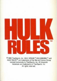 Classic WWF Wrestling Card #145  Hulk Rules Logo