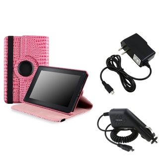 BasAcc Pink Case/ Travel/ Car Charger for  Kindle Fire