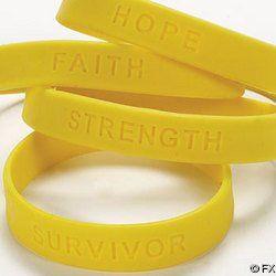 144 YELLOW SILICONE BLADDER CANCER AWARENESS BRACELETS