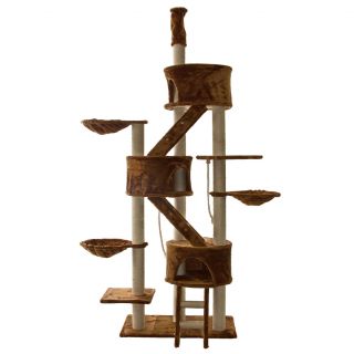 Go Pet Club Brown 92 106 Inches High Huge Cat Tree Furniture Today $
