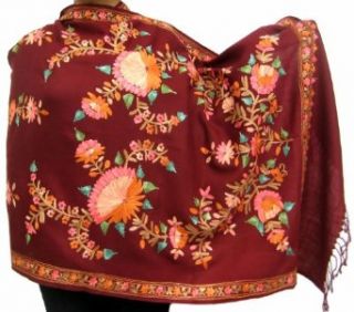 Indian Scarves for Women Embroidered Wool 80 x 30 inches
