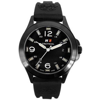 H3 Tactical Mens Casual Black Dial Black Silicone Watch