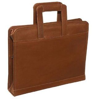 Piel Leather 9281 Three Ring Binder With Handle   Saddle