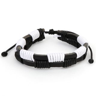 Black and White Checkered Leather Fashion Bracelet