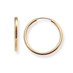 Medium to Large (M/L) Size 14k Gold Endless 2mm thick Hoop