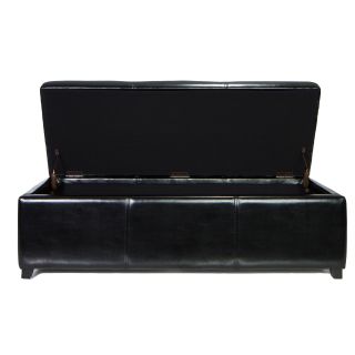 Traditional Black Faux Leather Long Storage Ottoman Bench Today: $227