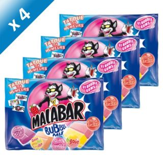 MALABAR Bubble Mix   Lot de 4 sachets de 214 grammes   Assortiment de