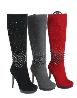 Boots with Metal Beads Deco All Over the Calf By Summer Rio Shoes