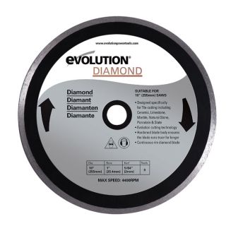 Disque Diamant EVOLUTION FURY 255mm   Achat / Vente CISEAUX   CUTTER