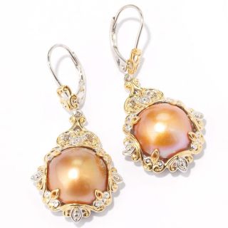 Michael Valitutti Two tone Golden Mabe Pearl and Brown Diamond
