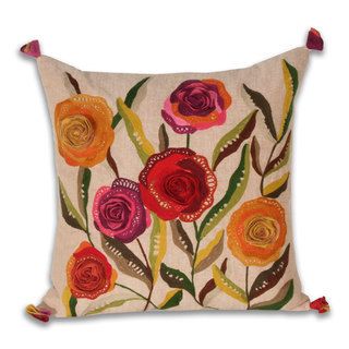 Marlo Lorenz Flores Flowers 17 inch Decorative Pillow