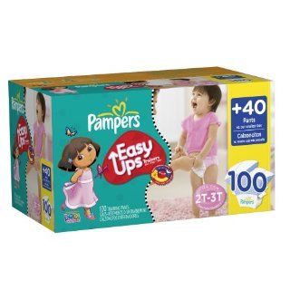 Pampers Easy Ups Trainers, Value Pack, Girl, Size 4 S2T/3T, 100 Count