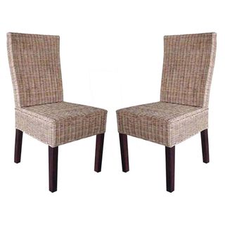 Rattan Living Wicker Dining Chairs (Set of 2)