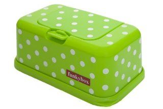 FunkyBox Easy Wipe Dispenser Box Green Polka Baby
