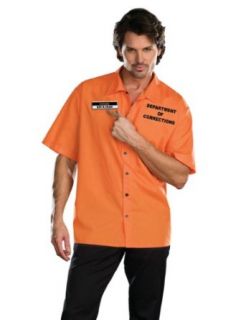 Mens Inmate Costume Orange Prisoner Shirt Funny Prison