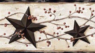 Country Barn Stars and Berries Wallpaper Border  