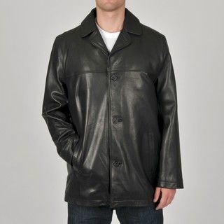 Knoles & Carter Mens Big & Tall Double Stitched Leather Car Coat