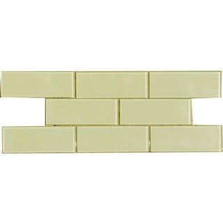 Vanilla Cream 3x8 inch Shiny Glass Tiles (Case of 67)