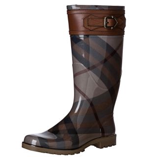 Burberry Womens 3816541 Buckle Detail Check Rainboots Today $299