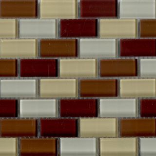 Lush 10.5x10.5 in. Stockholm Mosaic 1x2 in. Glass Tiles (Pack of 10
