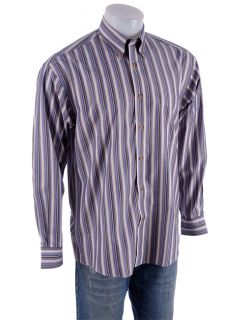 Enro Mens 100 Cotton Non iron Multicolor Striped Shirt