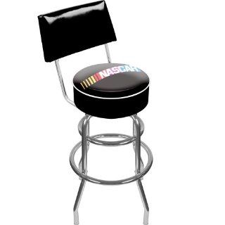 NASCAR Padded Swivel Bar Stool With Back, 41 Inches Tall