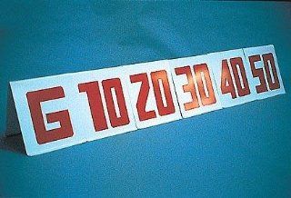 Football Sideline Marker   White with Red Numbers Sports