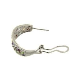 Gem Jolie Sterling Silver Multi gemstone and Diamond Earrings