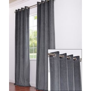 Grommet Charcoal Grey Velvet 108 Inch Curtain Panel