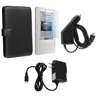 piece Leather Case/ Screen Protector/ Chargers for  Kindle 3