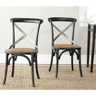 Safavieh Eleanor Black X Back Side Chairs (Set of 2)