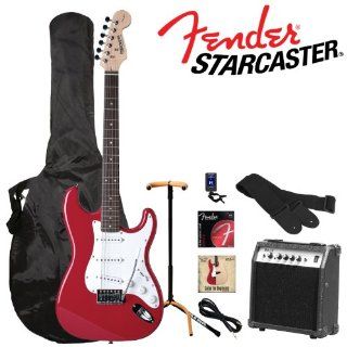 Fender Starcaster Strat Electric Guitar, red Musical