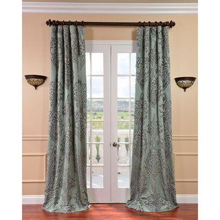 Minerva Aqua/ Plum Faux Silk Jacquard Curtains