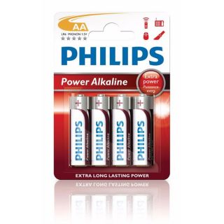 Philips   4 Piles AA/LR06 Alcaline 1.5V   Les appareils électroniques