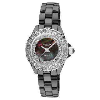 Akribos XXIV Womens Ceramic Baguette Bracelet Fashion Quartz Watch