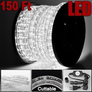 LED Rope Light 150 Cool White 2 Wire Decorative 110V