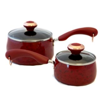 Paula Deen Signature Porcelain Red Saucepan 2 piece Set Today $60.09