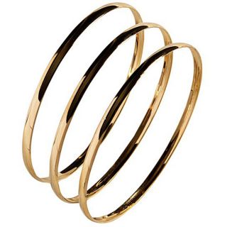 Nexte Polished Goldtone Stackable Fin de Semana Bangle Bracelets