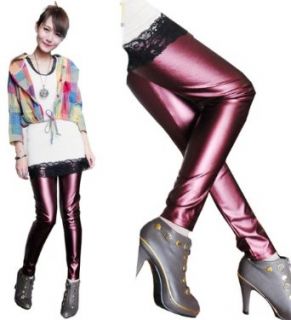 Fashion Red Wine High grade leather Ladies Tight thin