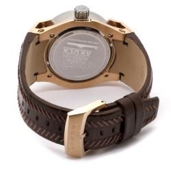 Invicta Midsize Mens Akula Brown Dial Brown Leather Watch