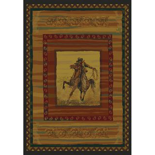 Alexa Omega Collection Southwestern Horse Brown Rug (710 x 106