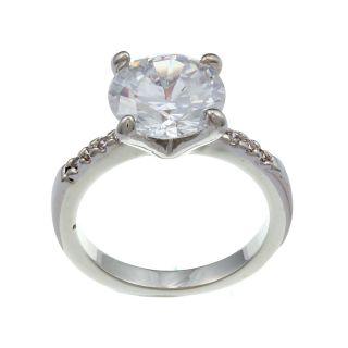 City Style Silvertone Clear Cubic Zirconia Thin Ring Today: $7.99