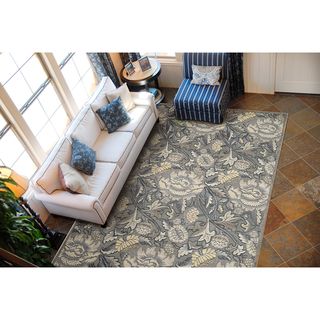 Graphic Illusions Damask Silver Rug (79 x 1010)