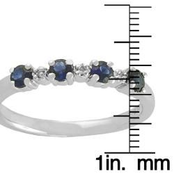 Sterling Silver Blue Sapphire and Diamond Accent Ring